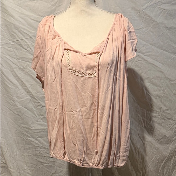 torrid Tops - Women's Soft Pink Peasant Blouse